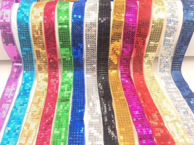BEAUTIFUL SEQUIN TRIM LACE RIBBON FOR CRAFT, COSTUME, DRESSMAKING ETC 25 MM wIDE