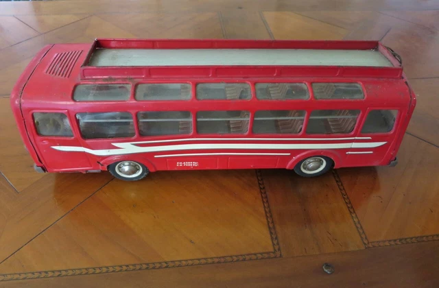 Jouet Ancien Autobus à Friction Joustra – Tôle Renault Londres – Vintage