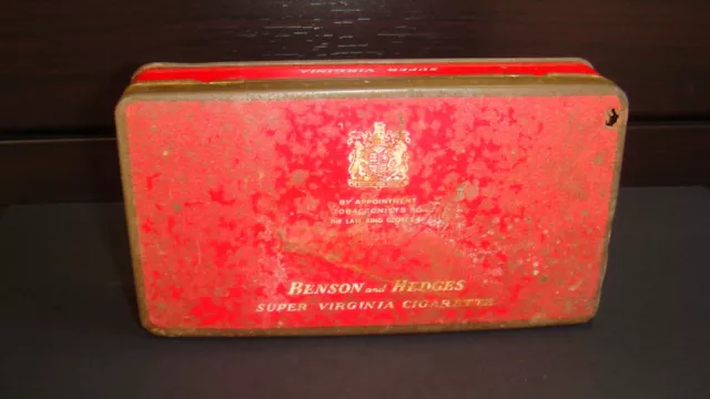 Vintage Benson and Hedges super Virginia Cigarette Tin Empty