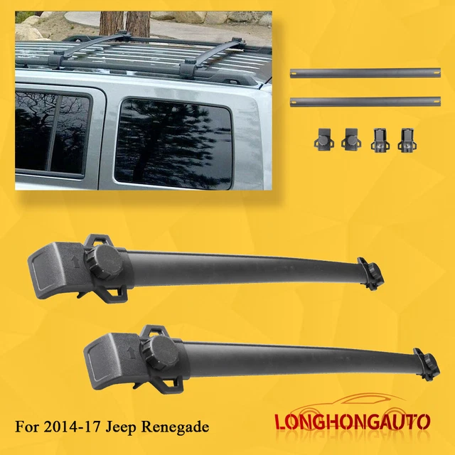 2PCS Roof Rack Crossbars Cross Bar For 2014-17 Jeep Renegade Luggage Cargo 4D