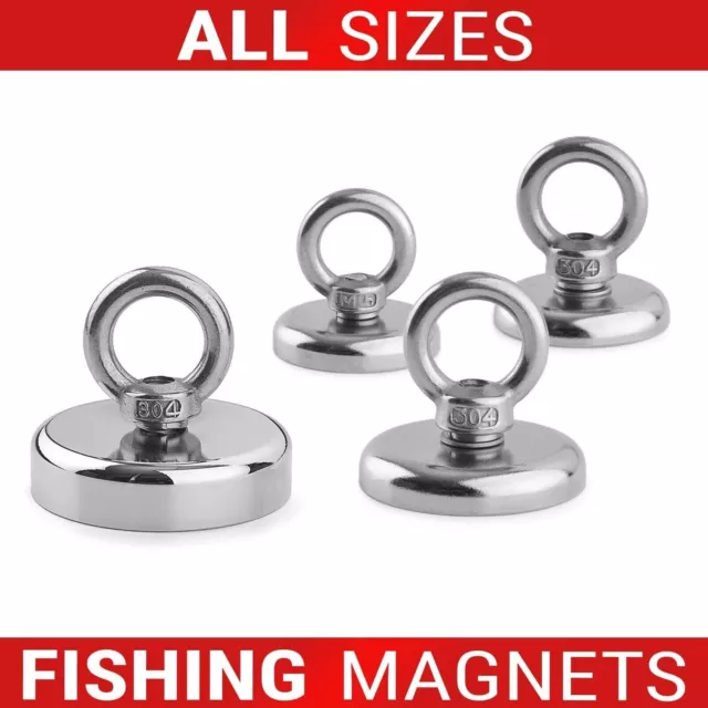 Neodymium Fishing Recovery Magnets Very Strong Pull Force 20kg up to 60kg