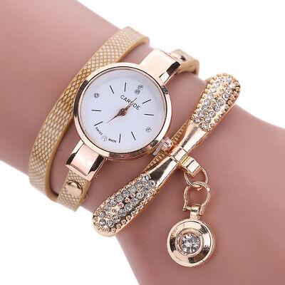 Orologio Donna CARUDE braccialetti Dorati Lusso Diamanti Con Strass Lusso