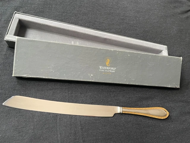Waterford Powerscourt Gold Wedding Cake Knife. 18/10 Stainless Steel.