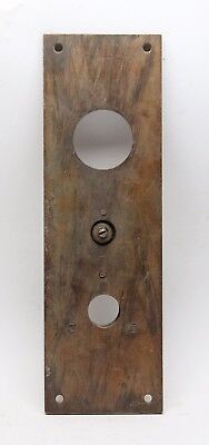Vintage Brass Door Back Plate with Door Bell Button 2