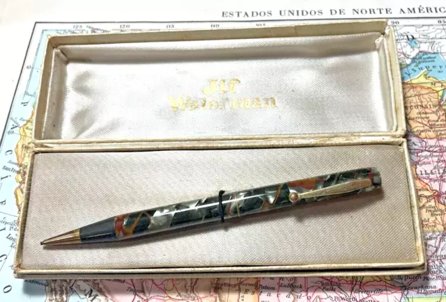 Antique Waterman Green Celluloid Mechanical Pencil. Waterman Jif Box U.S.A