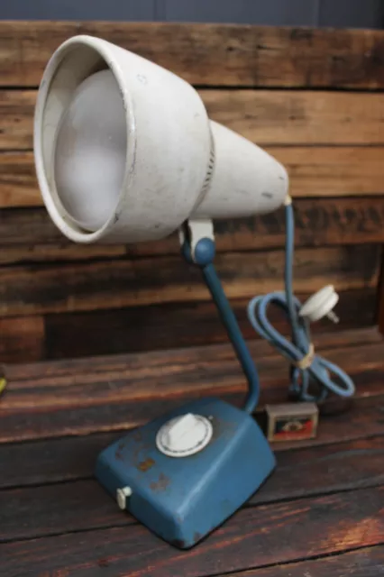 Vintage Retro Table Lamp Light Philips Timer Heat Tab Industrial Mid Century