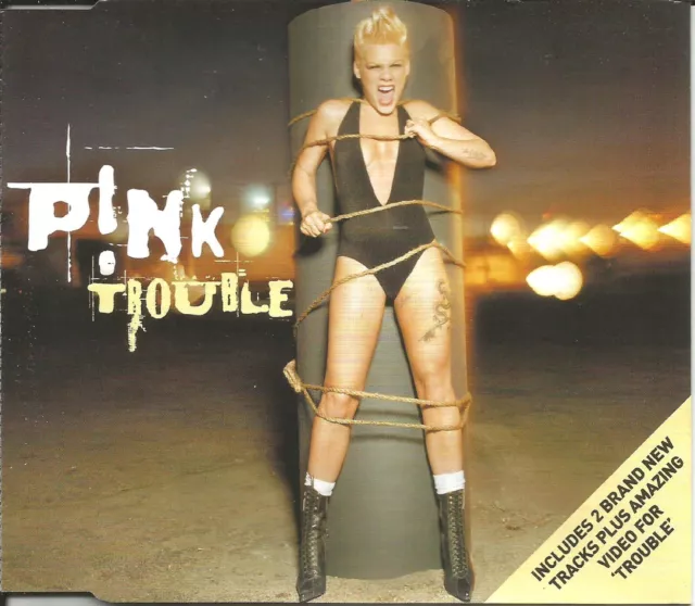 PINK Trouble w/ 2 UNRELEASED & VIDEO & EDIT Europe CD Single SEALED USA Seller