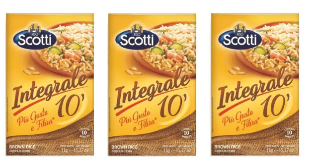 3x Riso Scotti Integrale Superfeiner Reis Vollkorn 1 Kg Parboiled Brown Rice