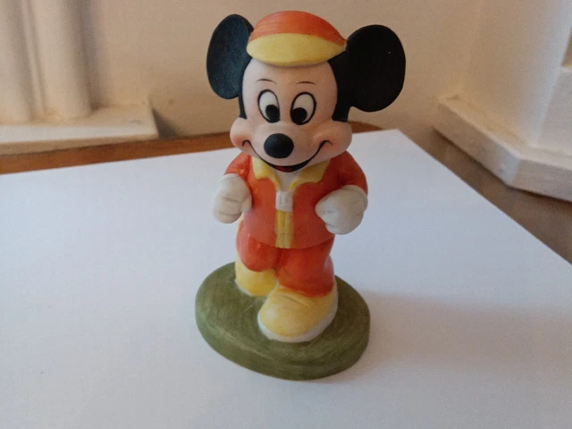 Vintage Walt Disney Productions Bisque Porcelain Jogger Mickey Mouse A7