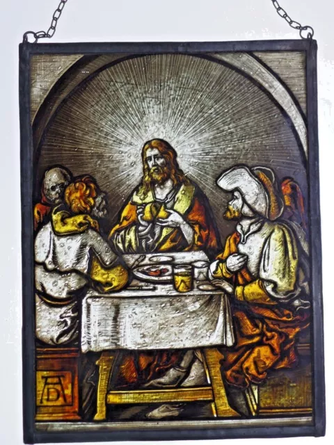 Bleiverglasung Fensterbild alte meisterliche Glasmalerei "Jesus" A.D.- Motiv