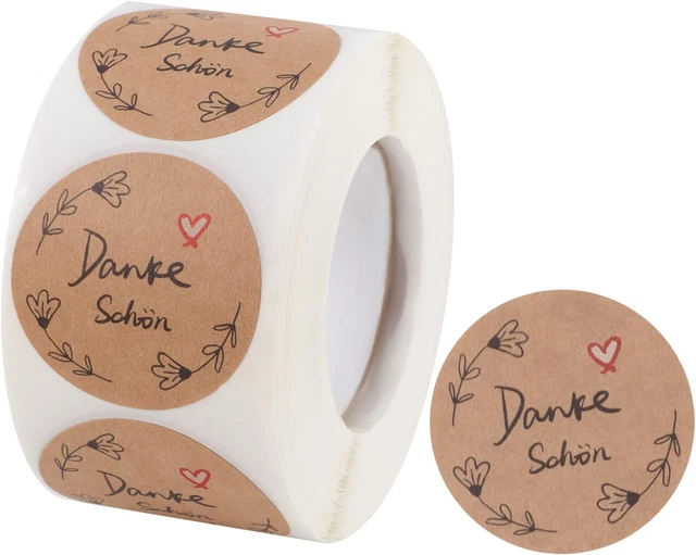 WADORN 100 Stück Danke Aufkleber Goldfolie - Zitronen Design Für Geschenke & Karten