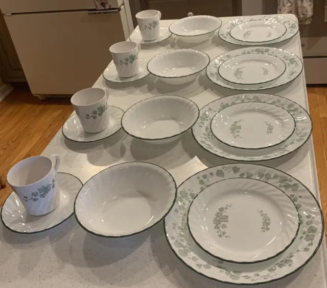 Corning Corelle CALLAWAY IVY 20 Piece Set Service For 4  Plates Bowls Cups