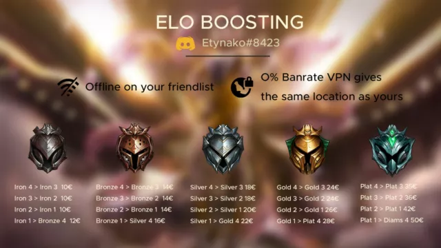 League of legends - Premium Elo Boost, safe - Iron to Diamound - By challenger