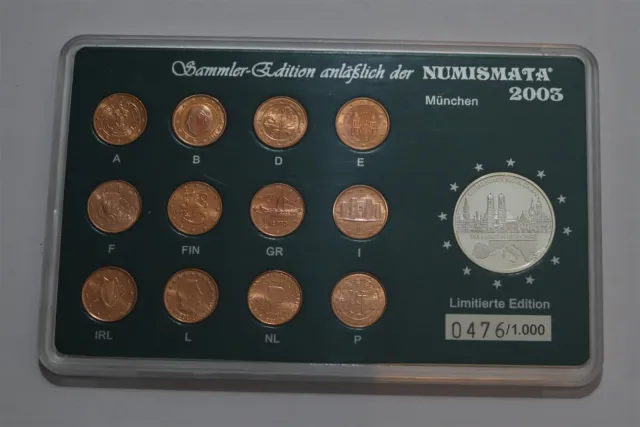 🧭 🇩🇪 Germany Numismata 2003 Limited Edition 1 Cent Coin Set B62 #233