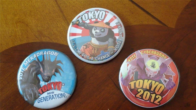 NEW KING OF TOKYO Promo IELLO Election Buttons Set of 3