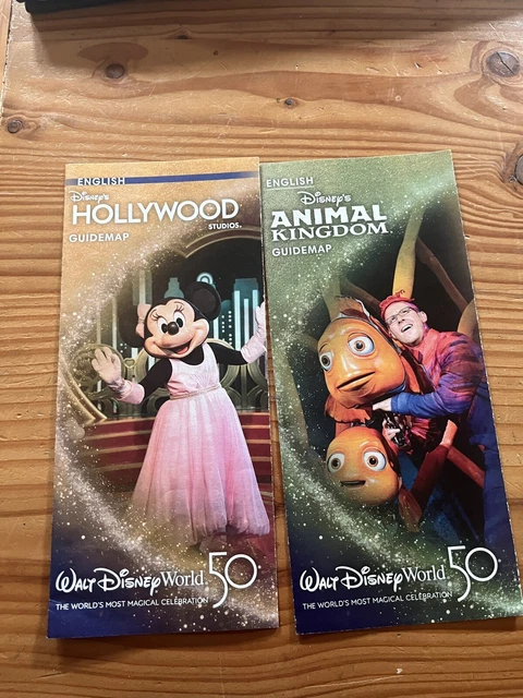 DISNEY WORLD 50TH anniversary maps Animal kingdom Hollywood studios ...