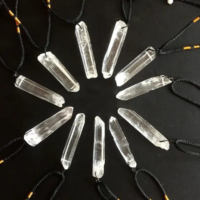 Pendulum Quartz Stone Pendant Chakra Healing Natural Crystal Gemstone Necklace