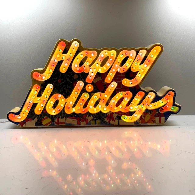 Dynasty Classics Happy Holidays Sign Vintage Light Up Electric Christmas Dynasty Classics Happy Holidays Sign Vintage Light Up Electric Christmas