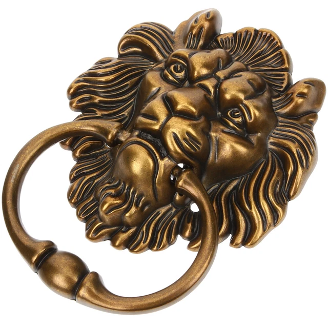 Lion Head Ring Pulls Wooden Door Handle Armoire Wardrobe Cabinet Knocker