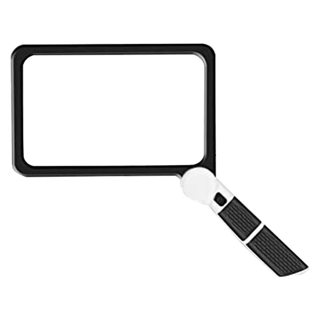 Lente di ingrandimento 5x a tutta pagina, lente di ingrandimento manuale rettangolare per lettura, con 48 luci LED8210