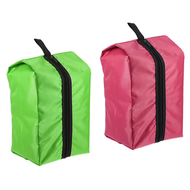 2 pz borse per scarpe da viaggio, set borse impermeabili per scarpe, verde/rosa