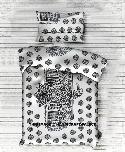 Indio Reversible Doble Blanco Funda Nórdica Con 1 Almohada Tapa Nórdico Edredón