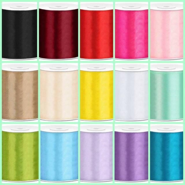 SATINBAND 25m x 100mm 10cm breit Geschenkband Tischläufer Hochzeit Deko Schleife