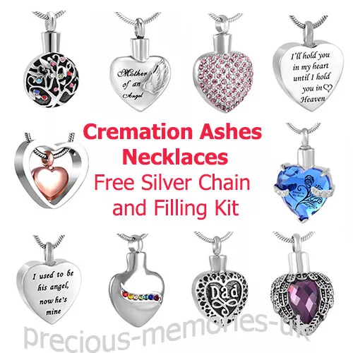 Cremation Ashes Urn Pendant - Keepsake Necklace - Funeral Memorial Jewellery