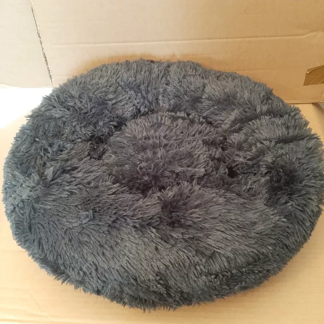 Fluffy Soft Comfy Calming Donut Dog Cat Beds Warm Bed Pet Round Plush 35x35x20cm