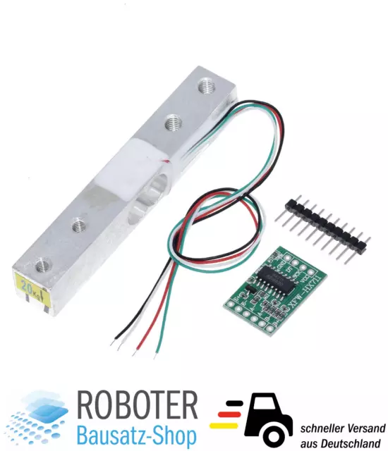 HX711 Gewichtssensor mit elektronischer Wägezelle 20kg