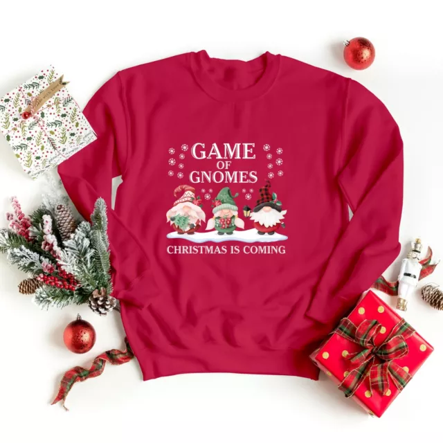 Game of Gnomes Merry Christmas Celebration Jumper Xmas Funny Unisex Sweatshirt