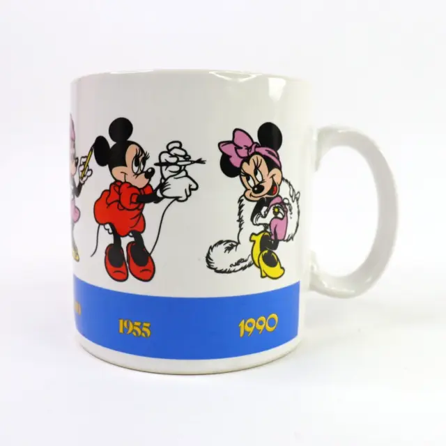 Disney Minnie Draws Minnie Mouse Through The Years Coffee Mug Cup Applause Vtg