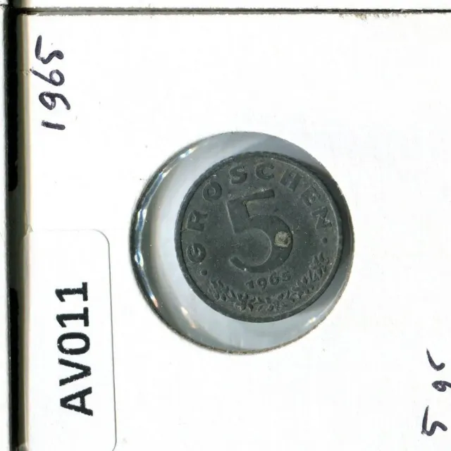 5 GROSCHEN 1965 AUSTRIA Coin #AV011C