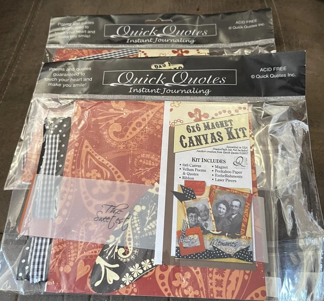 Nuevo en paquete 2 paquetes 6 x 6 imanes kit de lona de diario instantáneo por citas rápidas recuerdos