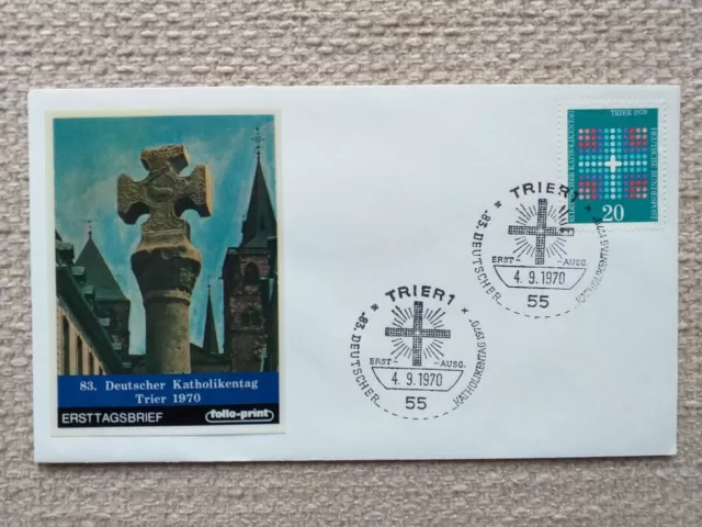 FDC Ersttagsbrief 1970 Bund Mi 648 Deutscher Katholikentag Trier