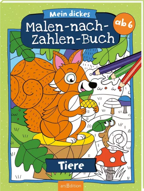 Mein dickes Malen-nach-Zahlen-Buch - Tiere | Taschenbuch | Softcover | 80 S.