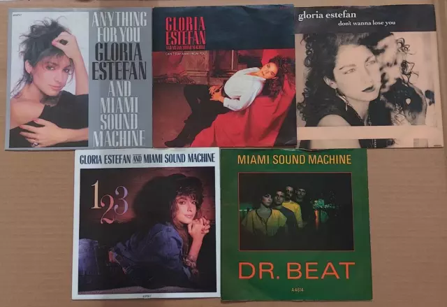 Gloria Estefan & Miami Soundmaschine - 5 x Vinyl 7" Singles in Bildhüllen