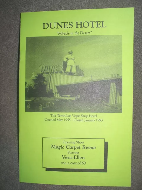 Dunes Hotel Casino "Miracle in the Desert" Pamphlet Las Vegas Nevada