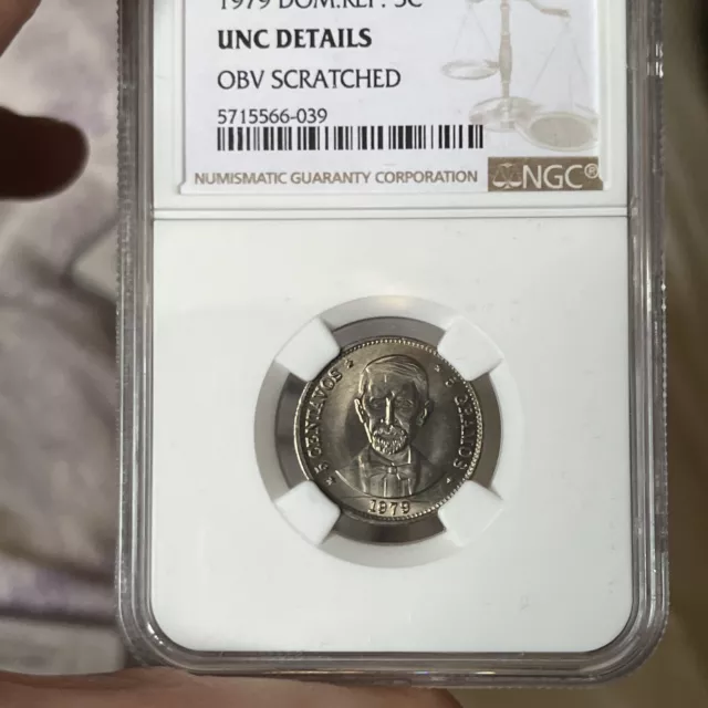 Dominican Republic 5 Cents Duarte 1979 Coin NGC UNC details