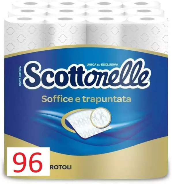 Scottonelle Carta Igienica Soffice E Trapuntata, Confezione Da 96 Rotoli