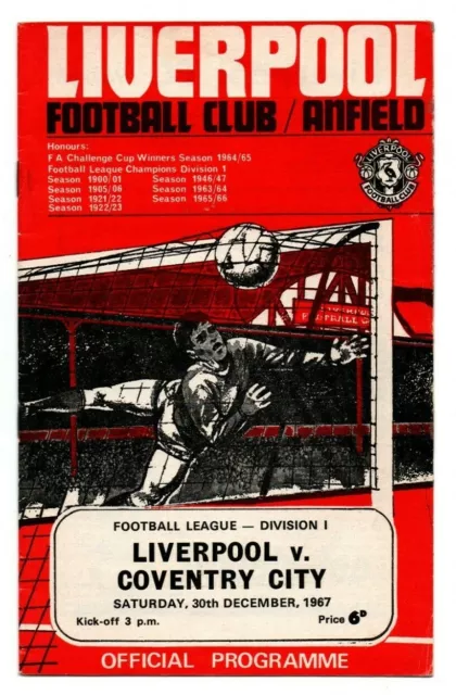 Orig.PRG  England Division 1  1967/68  LIVERPOOL FC - COVENTRY CITY  !  SELTEN