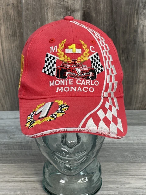 Monte Carlo Formula One Grand Prix Monaco Adult  Size Hat Cap  Adjustable Red