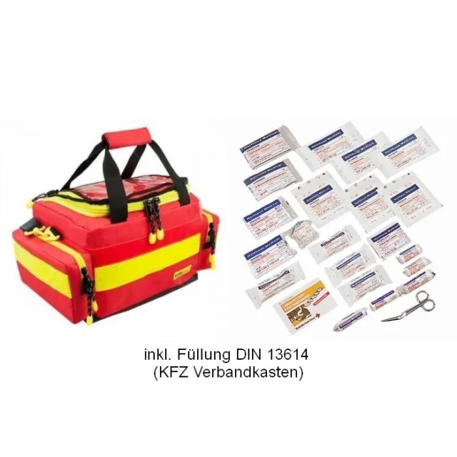 Notfalltasche gefüllt DIN 13164 Rettungsdienst First Responder Erste Hilfe