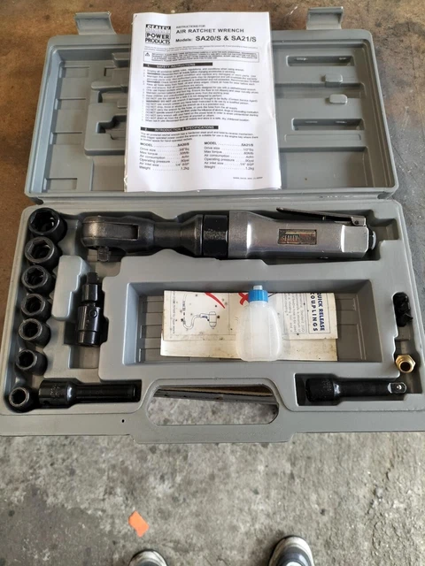 Sealey Tools  Air Ratchet Wrench Kit 3/8"Sq Drive in Case with Impact Sockets