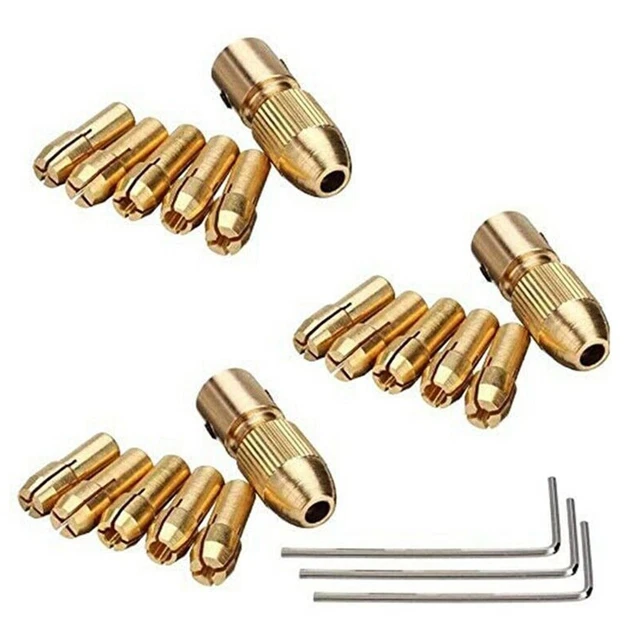 7Pcs 0.5-3mm Small Electric Mini Drill Bit Collet Micro Tool Chuck Set Kit