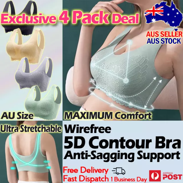 Wireless 5D Contour Bra Sports Bras Seamless Breathable Push Up Wire Free Lift