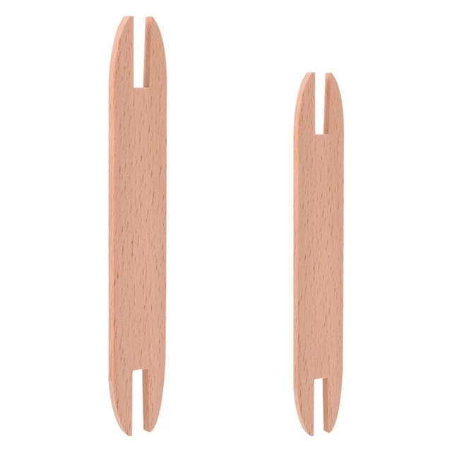2 piezas Telar de tejido Transbordador de madera Tejer madera Telar a mano Palo