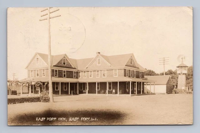 East Port Inn ~ Long Island Antique New York RPPC Real Photo Postcard 1908