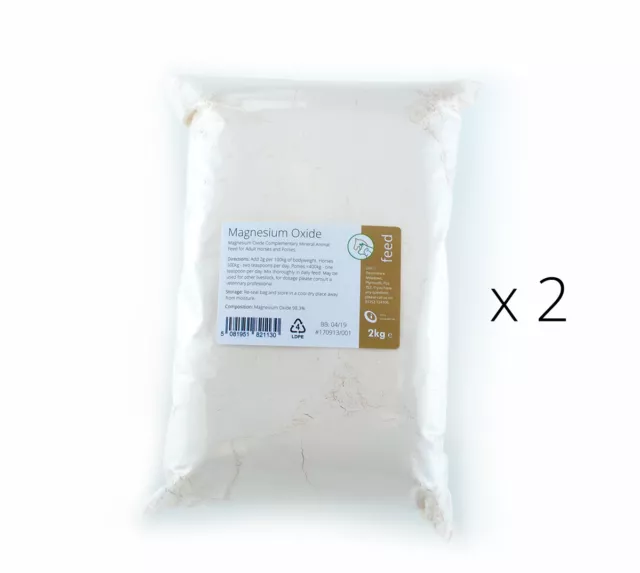 MAGNESIUM OXIDE 4kg - Mag Ox Calmer - Horse Equine Supplement - 98.3% Pure