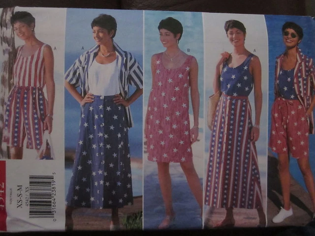 4542 Butterick SEWING Pattern Misses Shirt Dress Top Skirt Shorts VERY EASY OOP